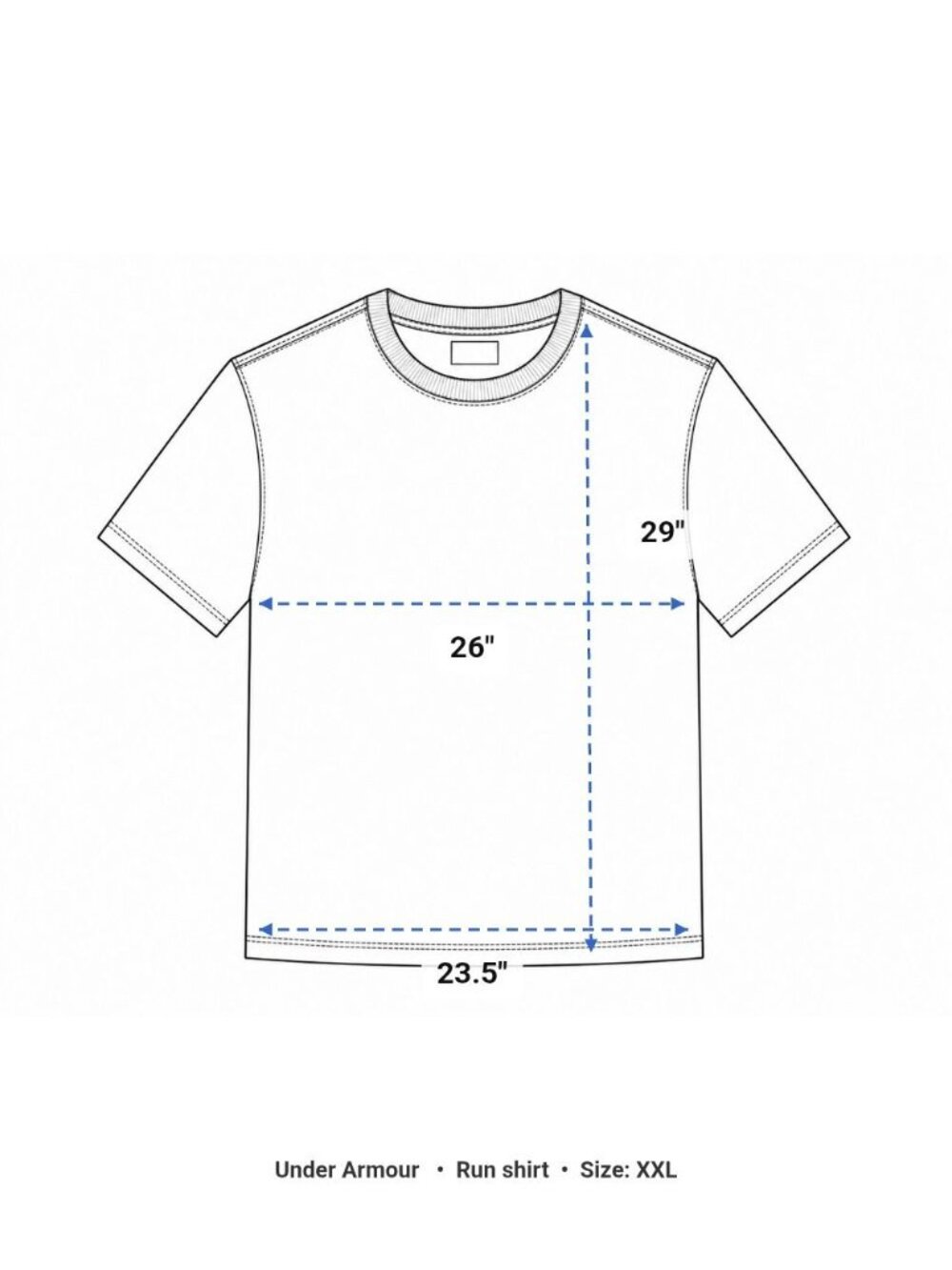 Under Armour Qualifier HexDelta Running Shirt XXL Blue Mesh Back Raglan Tee - Picture 11 of 11
